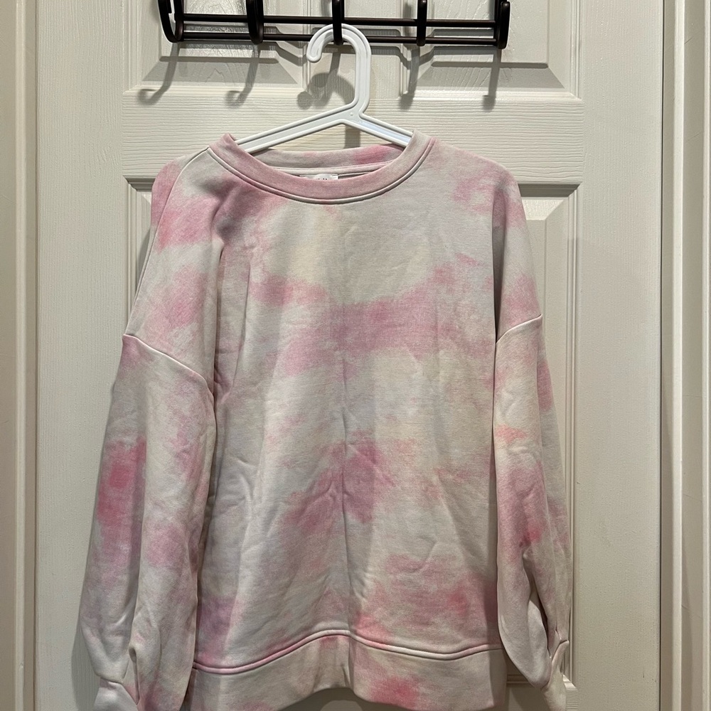 Tie-Dye Pink and White Sweatshirt